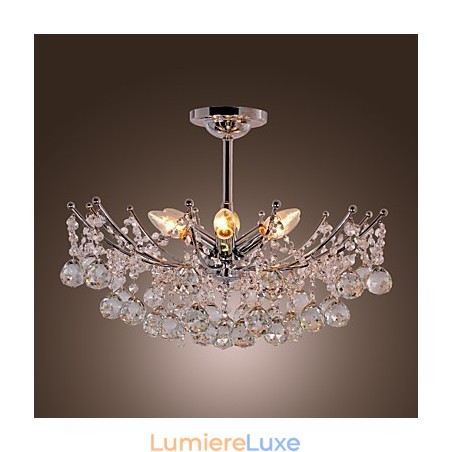Lustre en cristal luxueux avec 6 lumières Lustre en cristal luxueux avec 6 lumières