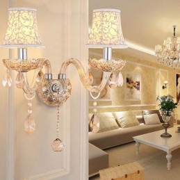 Applique murale élégante en cristal de style européen pour allée