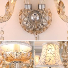 Applique murale élégante en cristal de style européen pour allée