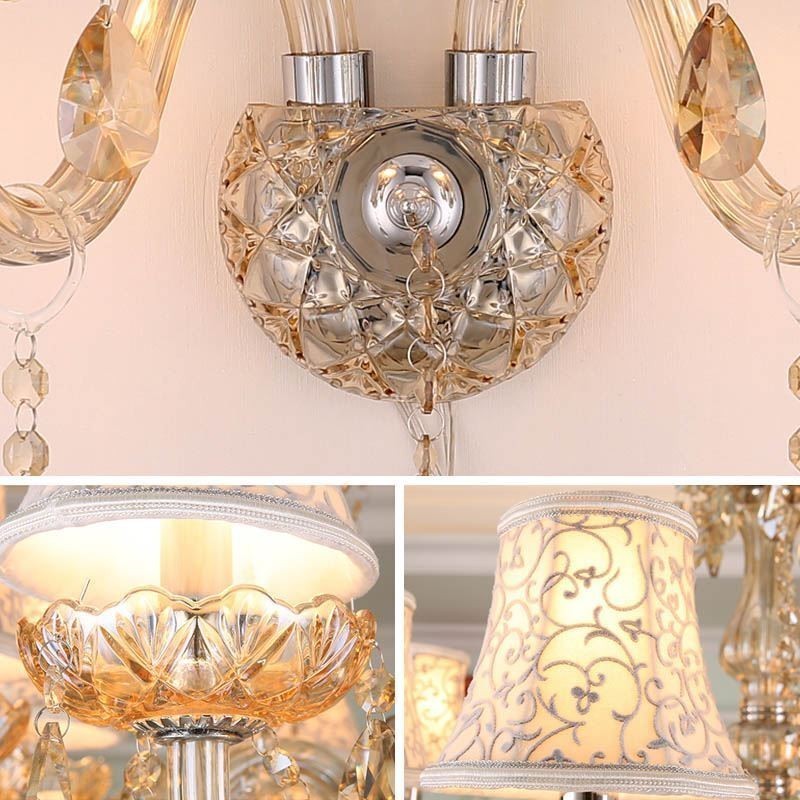 Applique murale élégante en cristal de style européen pour allée
