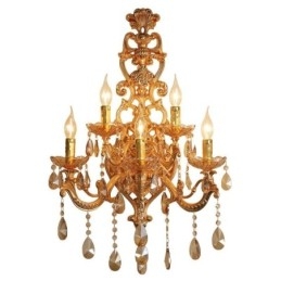 Applique murale européenne de luxe en cristal, alliage de zinc, cinq lumières, pour allée