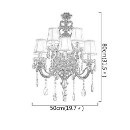Applique murale européenne de luxe en cristal, alliage de zinc, cinq lumières, pour allée
