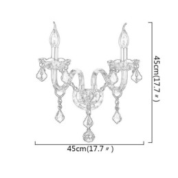 Applique murale européenne élégante en cristal à deux lumières pour escaliers