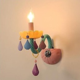 Applique murale européenne en cristal colorée Macaron