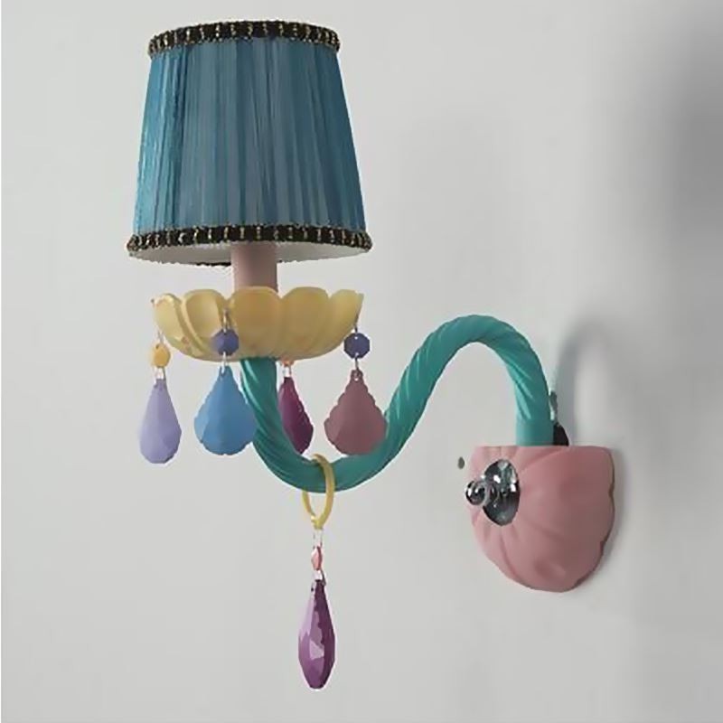 Applique murale européenne en cristal colorée Macaron