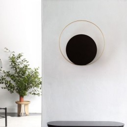 Applique murale circulaire noire de style moderne, lampe créative pour chevet