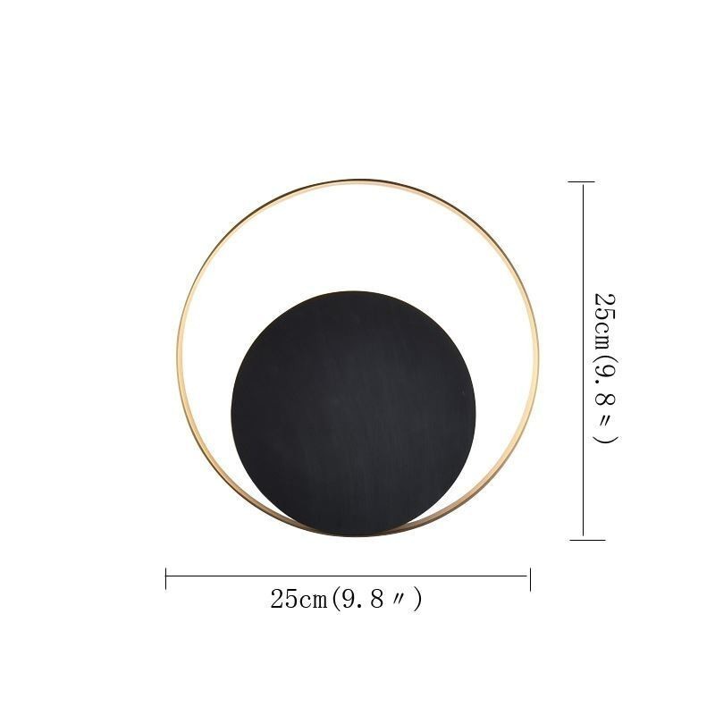 Applique murale circulaire noire de style moderne, lampe créative pour chevet