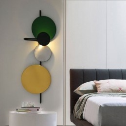 Applique murale moderne circulaire, éclairage de chevet coloré pour la maison