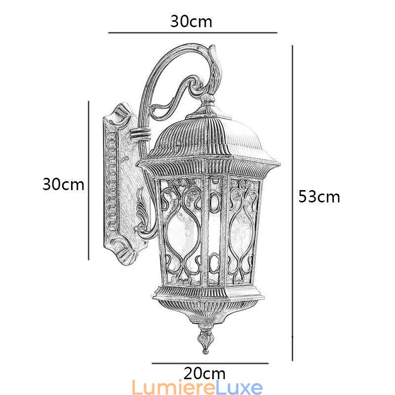 Applique murale d'extérieur rétro européenne, imperméable et sculptée