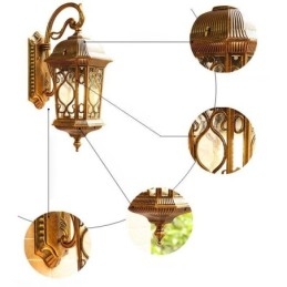 Applique murale d'extérieur rétro européenne, imperméable et sculptée