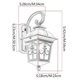 Applique murale d'extérieur rétro européenne étanche en forme de flèche et de fleur