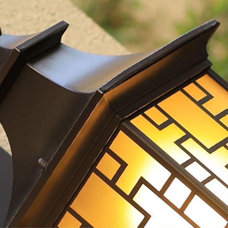 Applique murale d'extérieur chinoise étanche avec grille de fenêtre