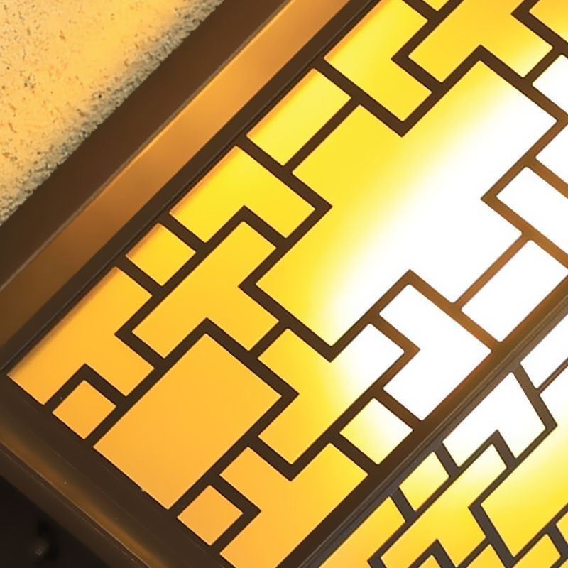 Applique murale d'extérieur chinoise étanche avec grille de fenêtre