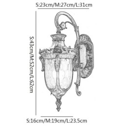 Applique murale d'extérieur européenne étanche à une tête pour cour, couloir, jardin