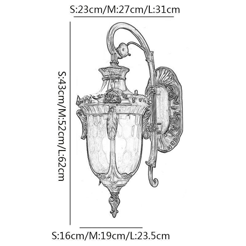 Applique murale d'extérieur européenne étanche à une tête pour cour, couloir, jardin