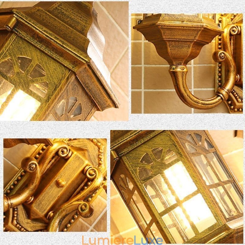 Applique murale d'extérieur européenne étanche à double château