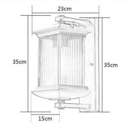 Applique murale chinoise d'extérieur en verre étanche pour cour, couloir, jardin, balcon