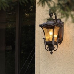 Applique murale chinoise d'extérieur en verre étanche à une tête pour cour et couloir