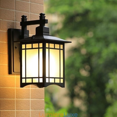 Applique murale d'extérieur de style chinois, imperméable, en forme de pavillon, pour jardin et balcon Applique murale d'extérieur de style chinois, imperméable, en forme de pavillon, pour jardin et balcon