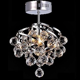 Lustre suspendu en cristal chromé moderne, contemporain, traditionnel, classique et campagnard