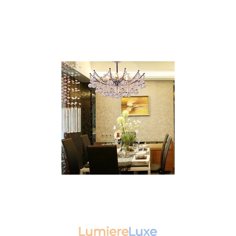 Lustre en cristal luxueux avec 6 lumières