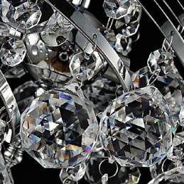 Lustre suspendu en cristal chromé moderne, contemporain, traditionnel, classique et campagnard