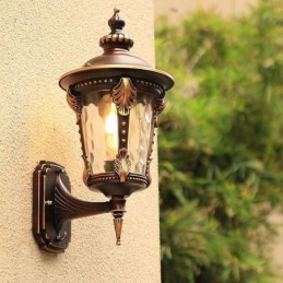 Applique murale d'extérieur rétro européenne, imperméable, sculptée, pour jardin, balcon, cour