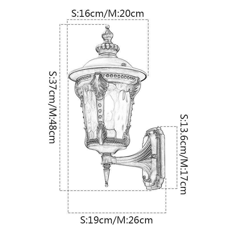 Applique murale d'extérieur rétro européenne, imperméable, sculptée, pour jardin, balcon, cour