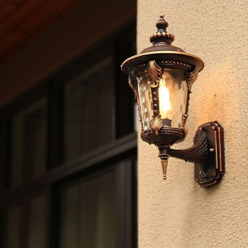 Applique murale d'extérieur rétro européenne, imperméable, sculptée, pour jardin, balcon, cour