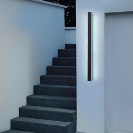 Applique murale d'extérieur longue et moderne, applique murale contemporaine, IP44, pour porche, patio, jardin