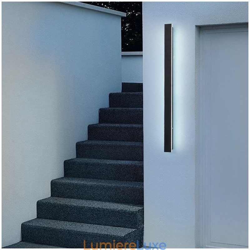 Applique murale d'extérieur longue et moderne, applique murale contemporaine, IP44, pour porche, patio, jardin
