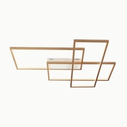 Plafonnier moderne et contemporain en aluminium doré avec variateur d'intensité pour salon, chambre à coucher (peut également servir d'applique murale)