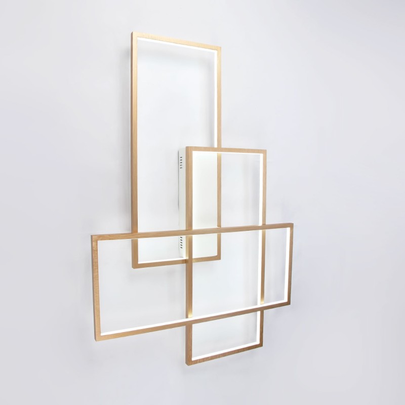 Plafonnier moderne et contemporain en aluminium doré avec variateur d'intensité pour salon, chambre à coucher (peut également servir d'applique murale)