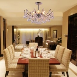 Lustre en cristal luxueux avec 6 lumières