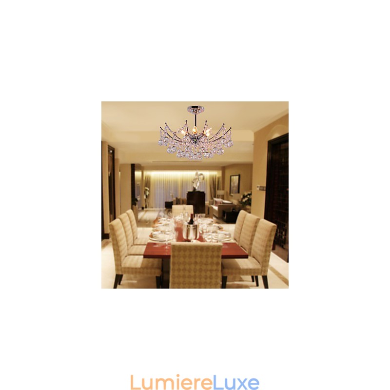 Lustre en cristal luxueux avec 6 lumières