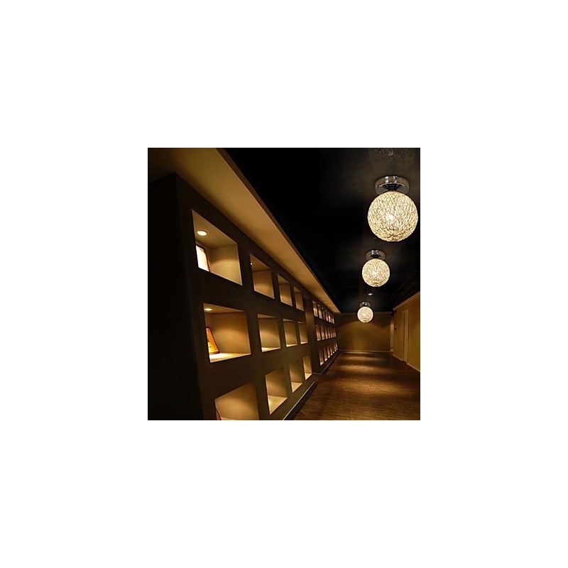 Lanterne contemporaine moderne en métal chromé avec globe encastré