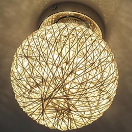 Lanterne contemporaine moderne en métal chromé avec globe encastré