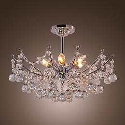 Lustre en cristal luxueux avec 6 lumières
