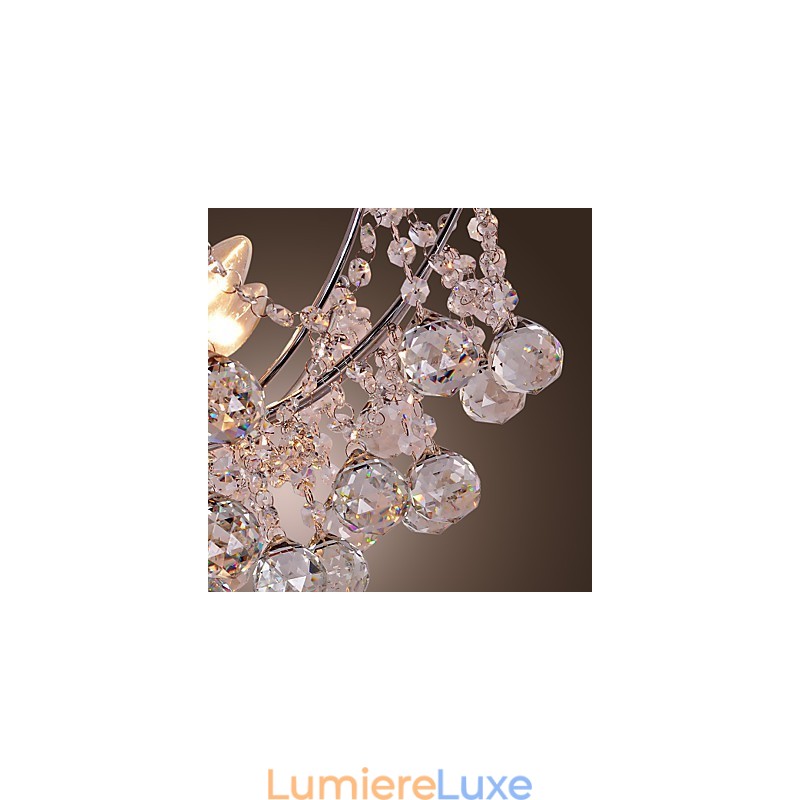 Lustre en cristal luxueux avec 6 lumières