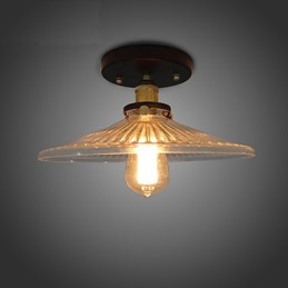 Lampe de plafond industrielle rétro de style campagnard américain 110 V en spirale en verre transparent, éclairage décoratif pour la maison