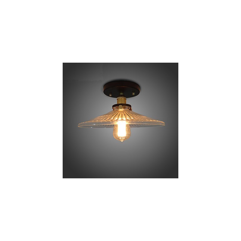 Lampe de plafond industrielle rétro de style campagnard américain 110 V en spirale en verre transparent, éclairage décoratif pour la maison