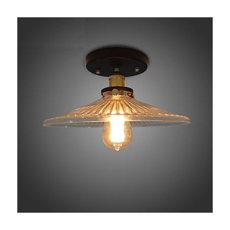 Lampe de plafond industrielle rétro de style campagnard américain 110 V en spirale en verre transparent, éclairage décoratif pour la maison Lampe de plafond industrielle rétro de style campagnard américain 110 V en spirale en verre transparent, éclairage décoratif pour la maison