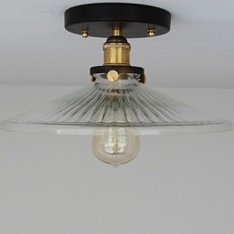 Lampe de plafond industrielle rétro de style campagnard américain 110 V en spirale en verre transparent, éclairage décoratif pour la maison