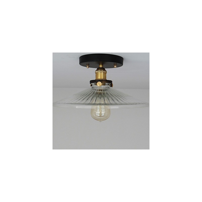 Lampe de plafond industrielle rétro de style campagnard américain 110 V en spirale en verre transparent, éclairage décoratif pour la maison