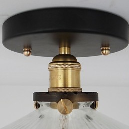 Lampe de plafond industrielle rétro de style campagnard américain 110 V en spirale en verre transparent, éclairage décoratif pour la maison