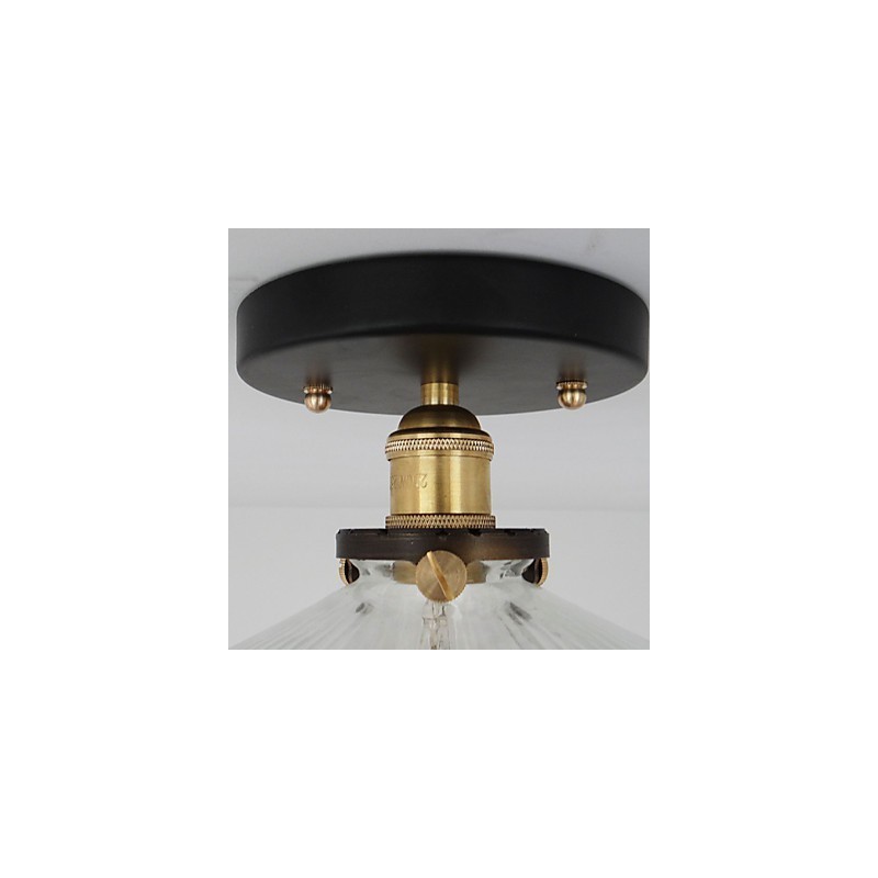 Lampe de plafond industrielle rétro de style campagnard américain 110 V en spirale en verre transparent, éclairage décoratif pour la maison