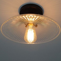 Lampe de plafond industrielle rétro de style campagnard américain 110 V en spirale en verre transparent, éclairage décoratif pour la maison