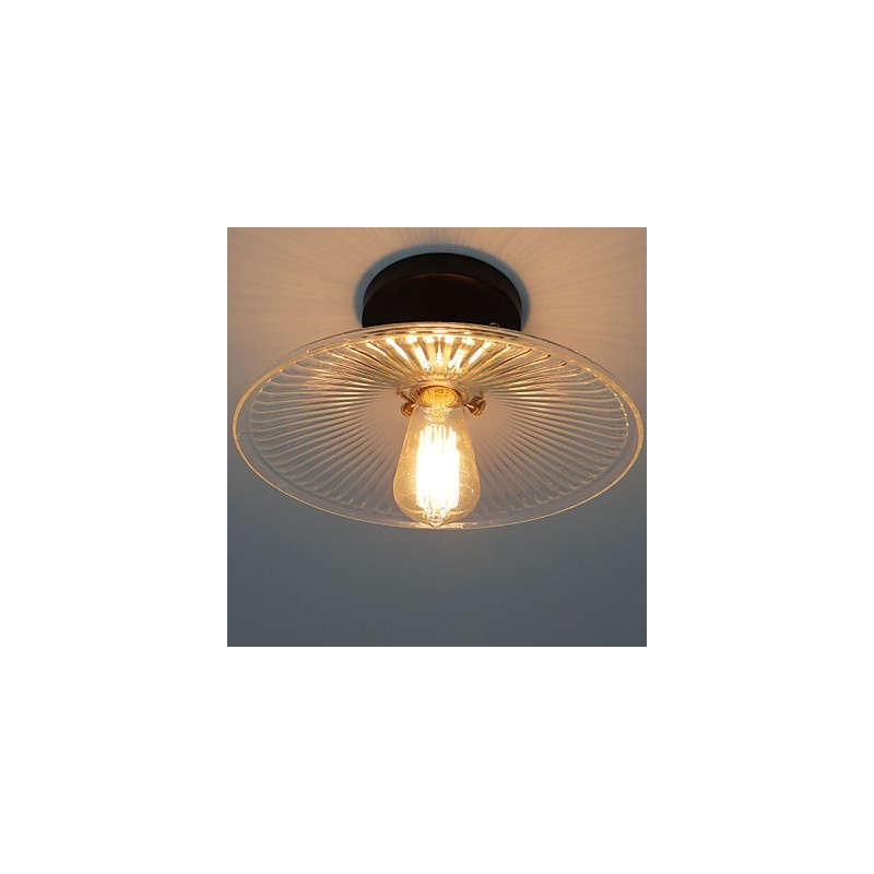 Lampe de plafond industrielle rétro de style campagnard américain 110 V en spirale en verre transparent, éclairage décoratif pour la maison