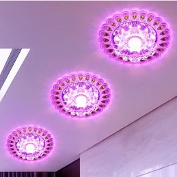 Plafonnier en cristal, spot SMD 3 W, lampe créative, tube lumineux coloré, plafonnier