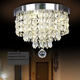 Plafonnier en cristal et métal contemporain moderne